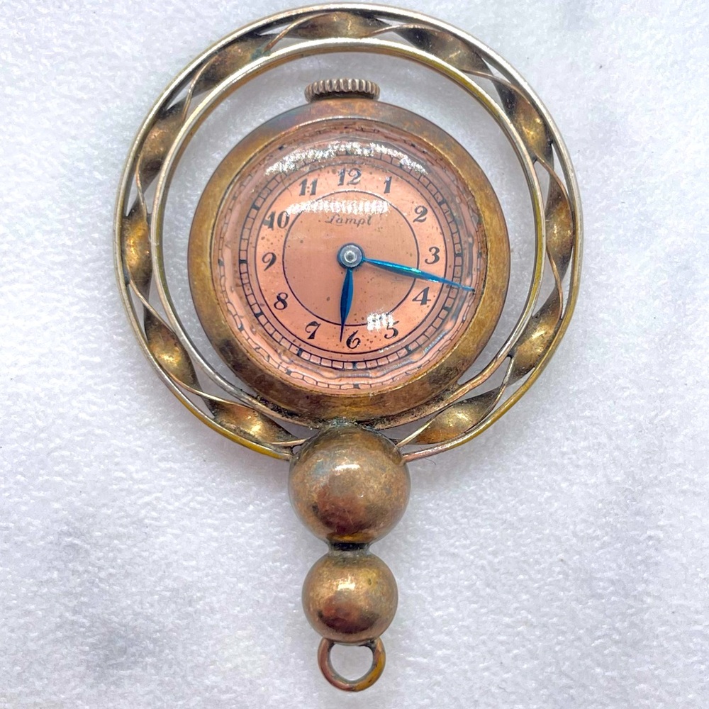 Vintage Walter Lampl Watch Wind Up Not Working Gold Tone Inside Inscribed